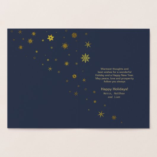 Schneeflocke und Schneeflocken Weihnachten Gold ID Folienkarte (Innenseite)