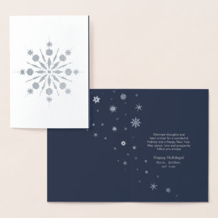 Schneeflocke und Schneeflocken Weihnachten Silber Folienkarte