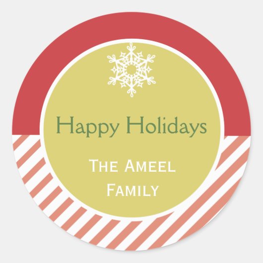 Schneeflocke und Streifen | Aufkleber für rote Fei (Vorderseite)