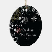 Schneeflocke-Verzierung der Großmutter erste Keramik Ornament (Rechts)