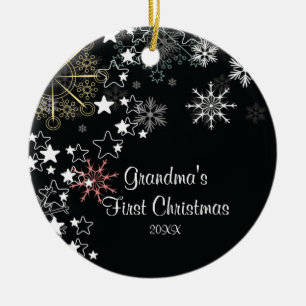 Schneeflocke-Verzierung der Großmutter erste Keramik Ornament