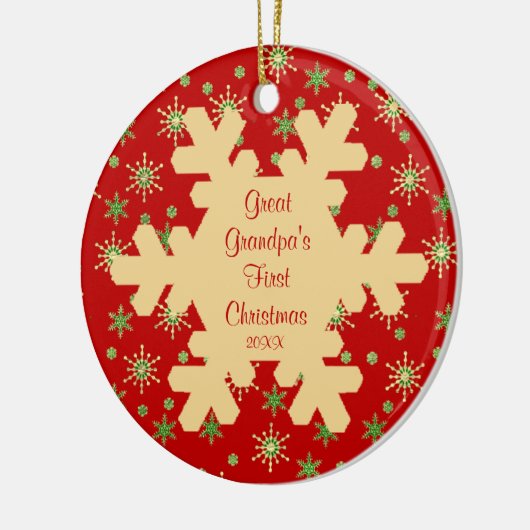 Schneeflocke-Verzierung des großen Großvaters Keramik Ornament (Links)