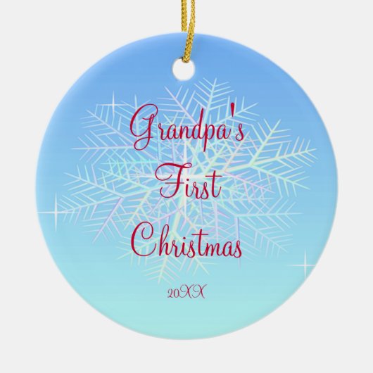 Schneeflocke-Verzierung des Großvaters erste Keramikornament (Vorne)