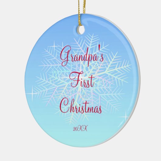 Schneeflocke-Verzierung des Großvaters erste Keramikornament (Links)