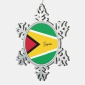 Schneeflocke von Guyana, Flagge von Guyana Schneeflocken Zinn-Ornament (Rechts)
