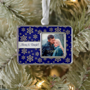 Schneeflocke Vorlage für Merry und Bright Rahmen-Ornament Silber