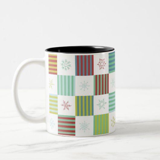 Schneeflocke-Webart-Tasse Zweifarbige Tasse (Links)