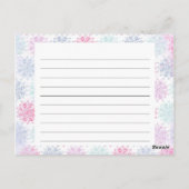 Schneeflocke Weihnachts Rezept Karte (Rückseite)