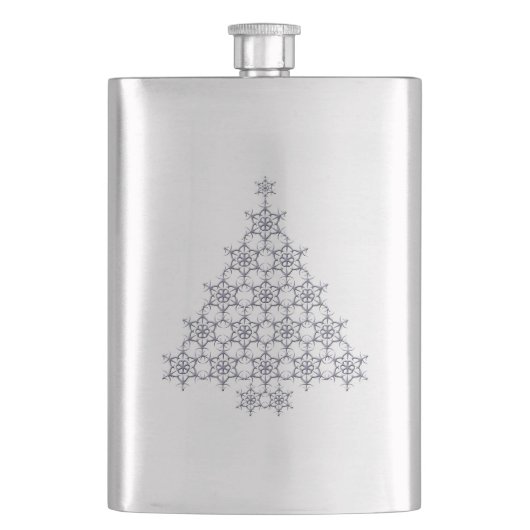 Schneeflocke Weihnachtsbaumflasche Flachmann (Vorderseite)
