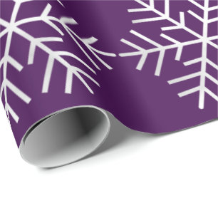 Schneeflocke-Weihnachtsfeiertags-lila graues Geschenkpapier