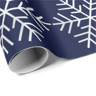 Schneeflocke-Weihnachtsfeiertags-Marine-weißes Geschenkpapier