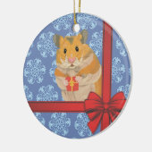 Schneeflocke-Weihnachtshamster Keramikornament (Links)