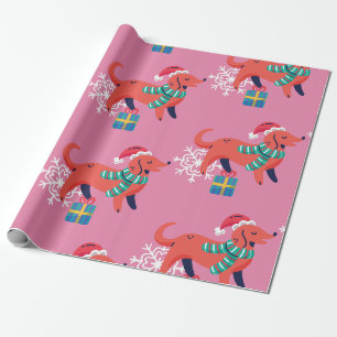Schneeflocke Weihnachtshund santa xmas Geschenkpapier