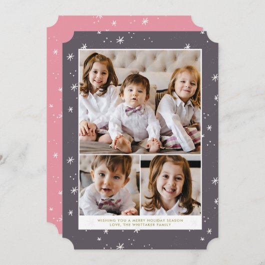 Schneeflocke Weihnachtskarte Einladung (Vorne/Hinten)