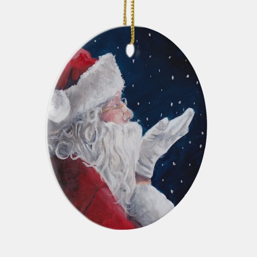 Schneeflocke-Weihnachtskunst-Verzierung Sankt Keramik Ornament (Rechts)