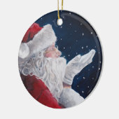 Schneeflocke-Weihnachtskunst-Verzierung Sankt Keramik Ornament (Links)