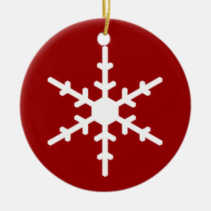 Schneeflocke-Weihnachtsverzierung im Rot Keramik Ornament