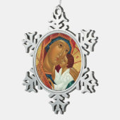 Schneeflocke-Weihnachtsverzierung mit orthodoxer Schneeflocken Zinn-Ornament (Rechts)