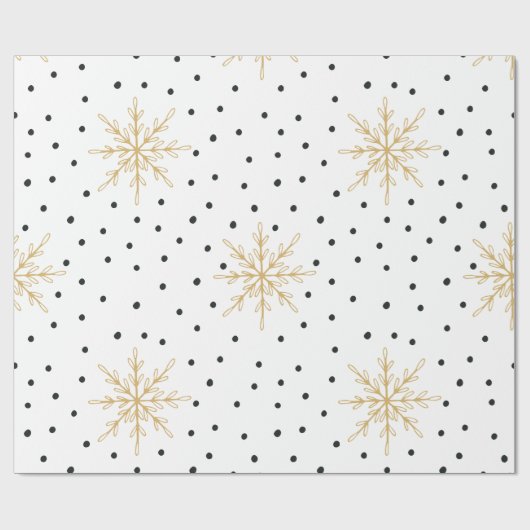 Schneeflocke-Weiß u. GoldPackpapier Geschenkpapier (Flach)
