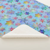 Schneeflocke-Winter buntes hübsches Tiedye Muster Sherpadecke (3/4)
