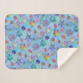 Schneeflocke-Winter buntes hübsches Tiedye Muster Sherpadecke (Vorderseite (Horizontal))