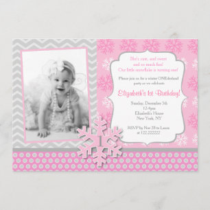 Schneeflocke-Winter Onederland Einladung