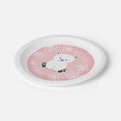 Schneeflocke Winter Pink Baby Dusche Pappteller (Schrägansicht)