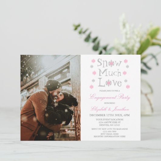 Schneeflocke Winterbindungsparty mit viel Liebe Einladung (Stehend Vorderseite)