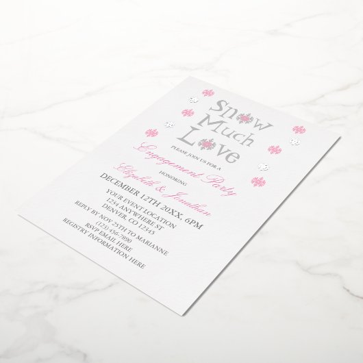 Schneeflocke Winterbindungsparty mit viel Liebe Folieneinladung (Gedreht)