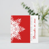 Schneeflocke Winterhochzeit Save the Date (Stehend Vorderseite)