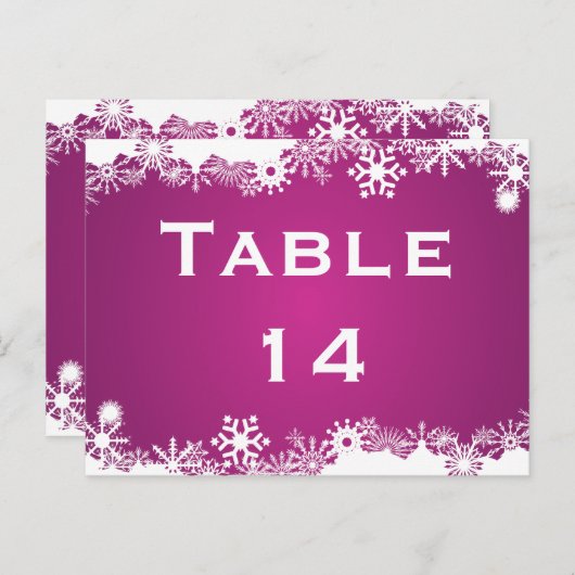 Schneeflocke Winterhochzeit Tischnummer (Vorne/Hinten)