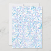 Schneeflocke Winterwonderland Einladung mit Foto (Rückseite)