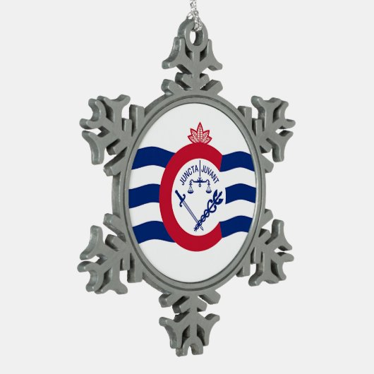 Schneeflocke Zinntal mit Cincinnati Flag Schneeflocken Zinn-Ornament (Links)