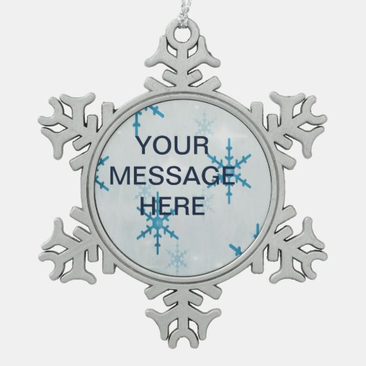 SchneeflockeBling Gerahmte Personalisierte Dekorat Schneeflocken Zinn-Ornament (Vorderseite)
