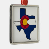 Schneeflockeflaggen-Feiertagsverzierung Texas Silbernes Ornament (Rechts)