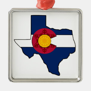 Schneeflockeflaggen-Feiertagsverzierung Texas Silbernes Ornament