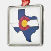 Schneeflockeflaggen-Feiertagsverzierung Texas Silbernes Ornament (Links)