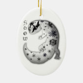 Schneeflockegecko-Verzierung Keramikornament (Hinten)