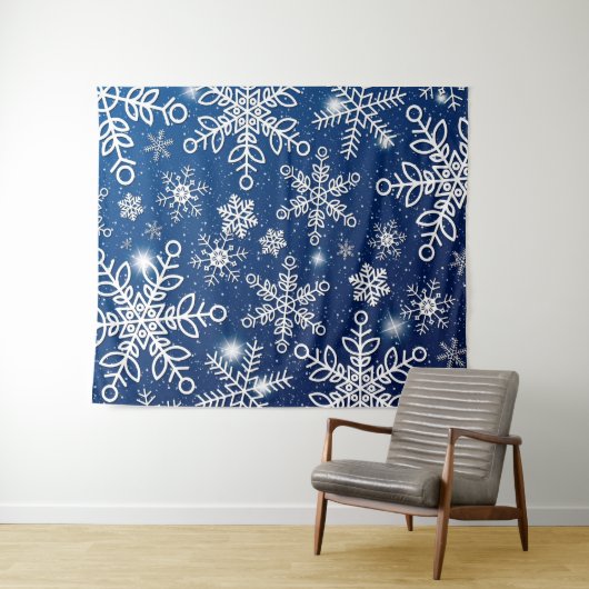 Schneeflocken 11 wandteppich (Beispiel (Horizontal))