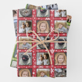 Schneeflocken 15 Custom Family Foto Collage 3 Farb Geschenkpapier Set (Beispiel)