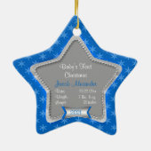 Schneeflocken 2023 Kinderweihnacht Keramik Ornament (Hinten)