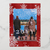 Schneeflocken 2 Fotos Weihnachtsgebäck Folien Feiertagskarte (Rückseite)