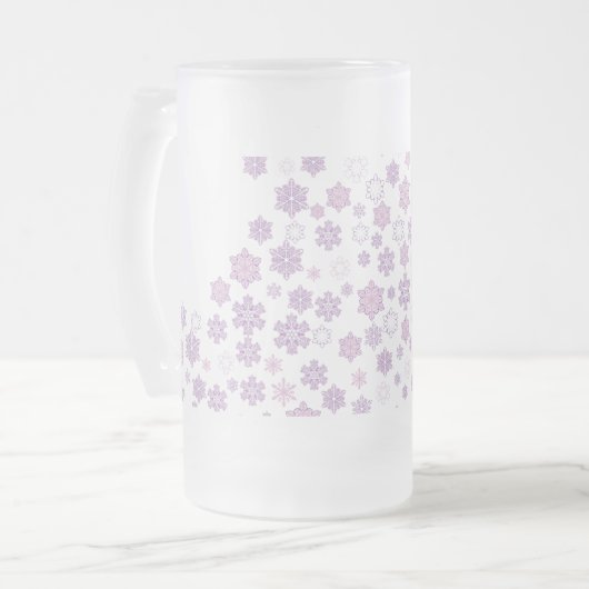 Schneeflocken-2 Mattglas Bierglas (Vorderseite Links)