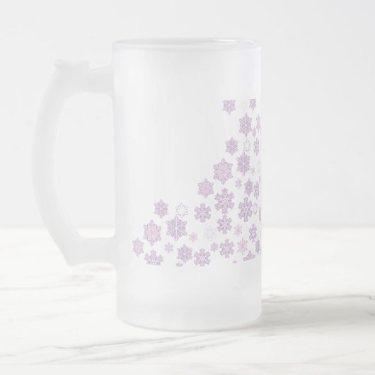 Schneeflocken-2 Mattglas Bierglas (Links)