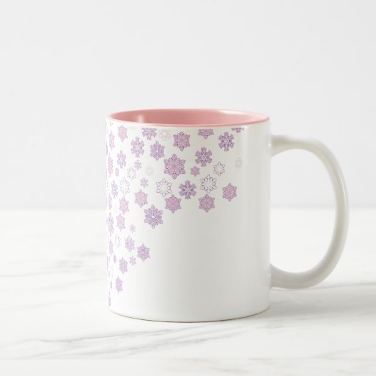 Schneeflocken-2 Zweifarbige Tasse (Rechts)