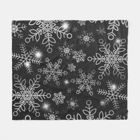 Schneeflocken 8 fleecedecke (Vorderseite (Horizontal))
