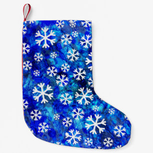 Schneeflocken-Abstrakt: Nahtloses Vintage-Muster. Kleiner Weihnachtsstrumpf