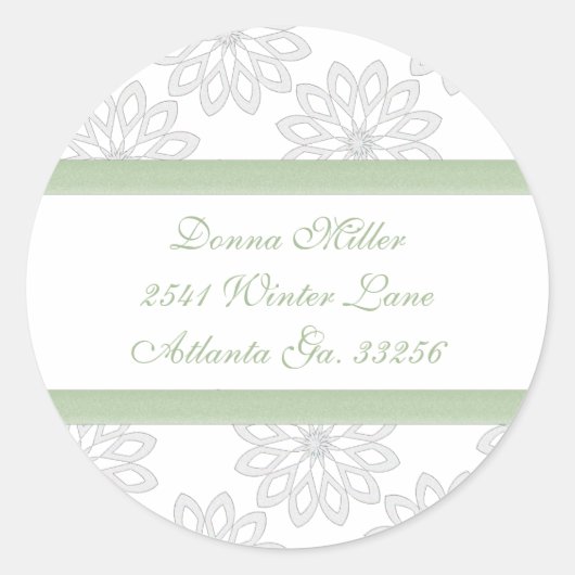 Schneeflocken Adderess Labels Runder Aufkleber (Vorderseite)
