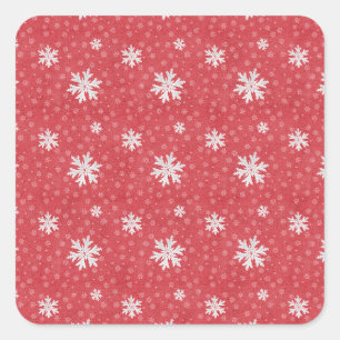 Schneeflocken am Heiligabend Einladung Napkins Quadratischer Aufkleber