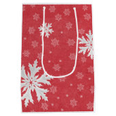 Schneeflocken am Heiligabend Postkarte Mittlere Geschenktüte (Rückseite)